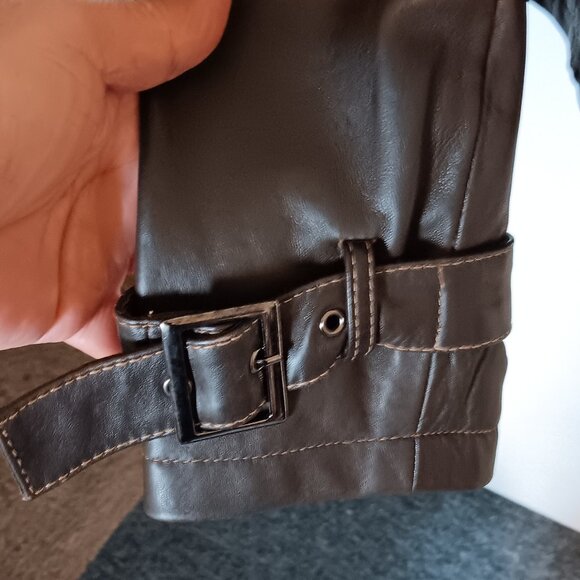 Collezione Italia Woman’s Italian leather Brown biker jacket Beautiful SZ 3X - Picture 3 of 9